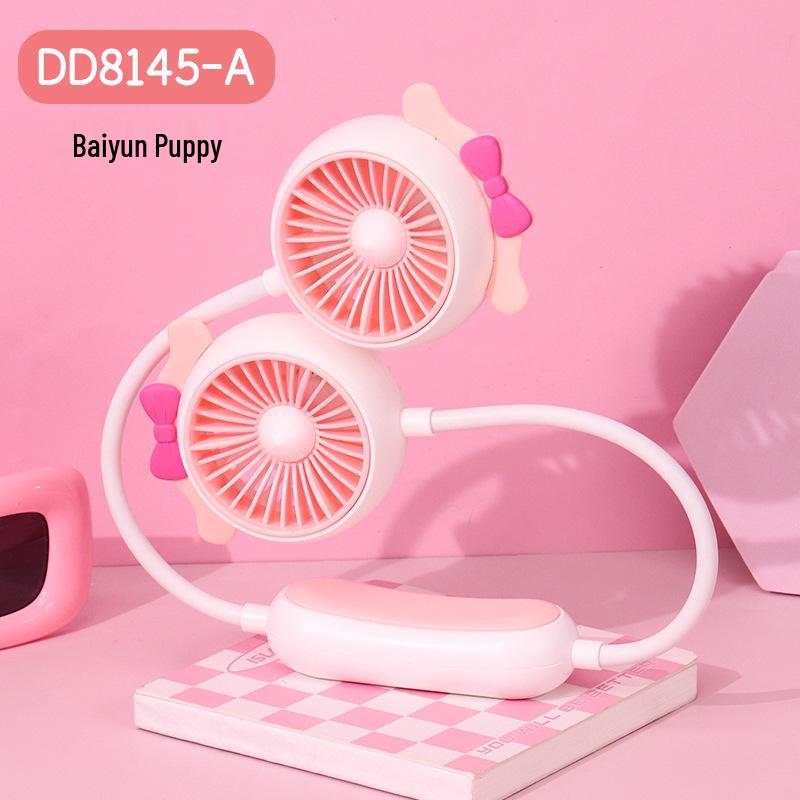 Portable USB Rechargeable Hanging Neck Fan for Outdoor Sports Color Variant