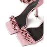 New Fashion High Heels Sandals Women With Chain Square Toe Sandalias De Las Mujeres Wedding Shoes Women Party Femmes Chaussures