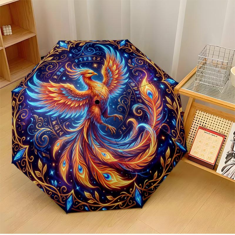 

Mandala Peacock Printed umbrella windproof folding umbrella portable sun and rain umbrella suitable for gifting