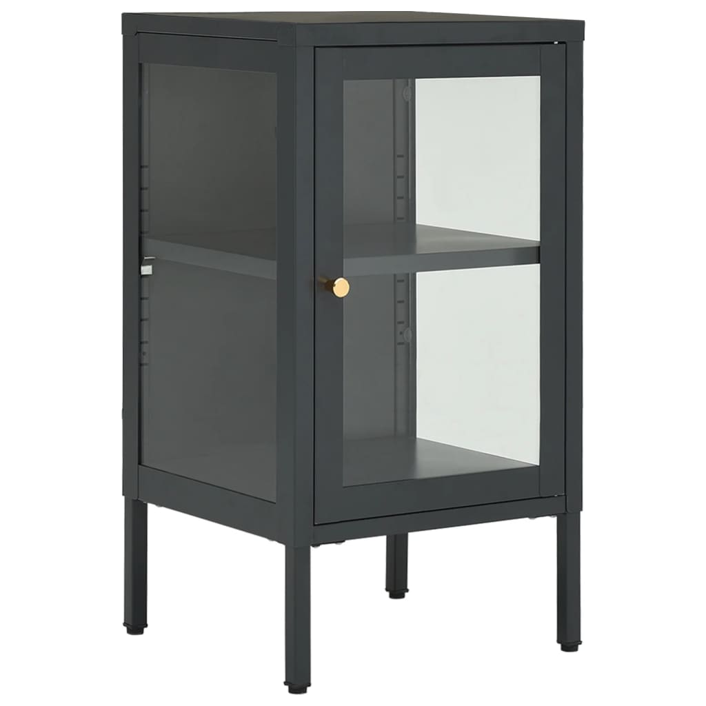 Sideboard Anthrazit 38 x 35 x 70 cm Steel and Glass