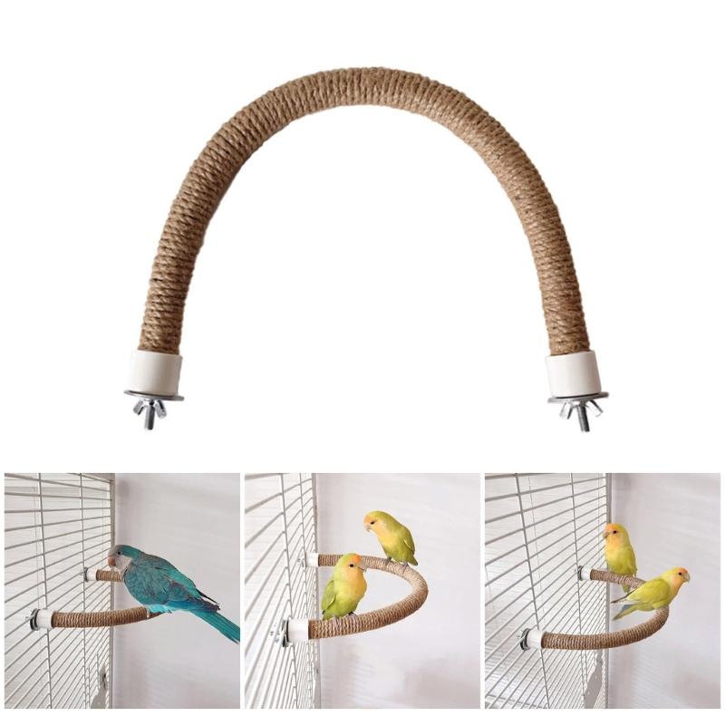 Bird Swing Toy Teeth Mouth Molar Hamster Chew Rod Toy Perch Parrot Budgies Bird Exercise and Entertainment