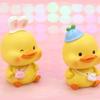 Kawaii Shake Resin Duck Figurine Exquisite lucky Duckling Doll Toy  Living Room