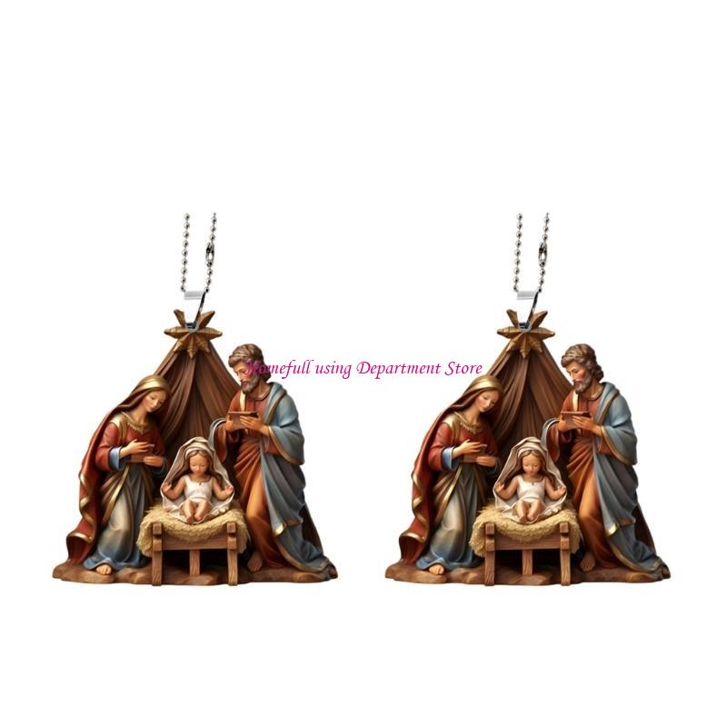  2pcs Quality Wall Art Nativity Scene Pendant For Sophisticated Space Styling