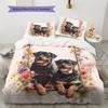 Pink Rottweiler Pattern Bedding Home Decoration Birthday Gift (1 * duvet cover + 2 * pillowcase, without core)