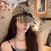 Lace Bow Visor Hat Long Brim Sun Hat Casual Leopard Print Baseball Cap  Travel