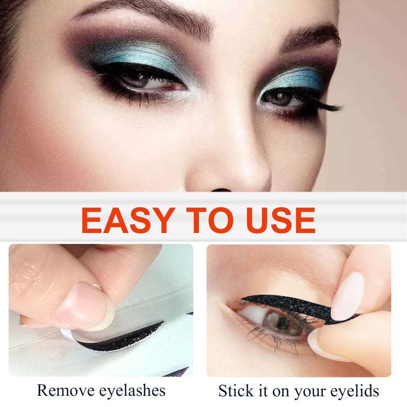 Reusable Glitter Eyeliner Stickers Set 6pcs Women False Eyelashes Festival Makeup for Party Clubs