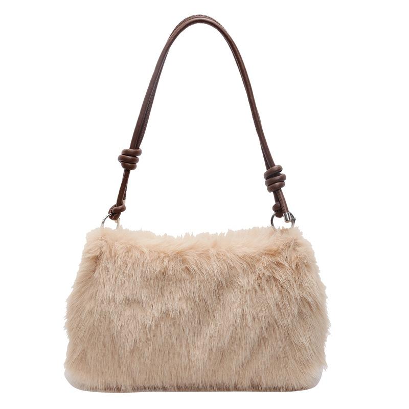 New Plush Bag Women's Largecapacity Sen Meng Trendy Autumn and Winter Messenger Bag Feeling Portable Plush Tote Bag