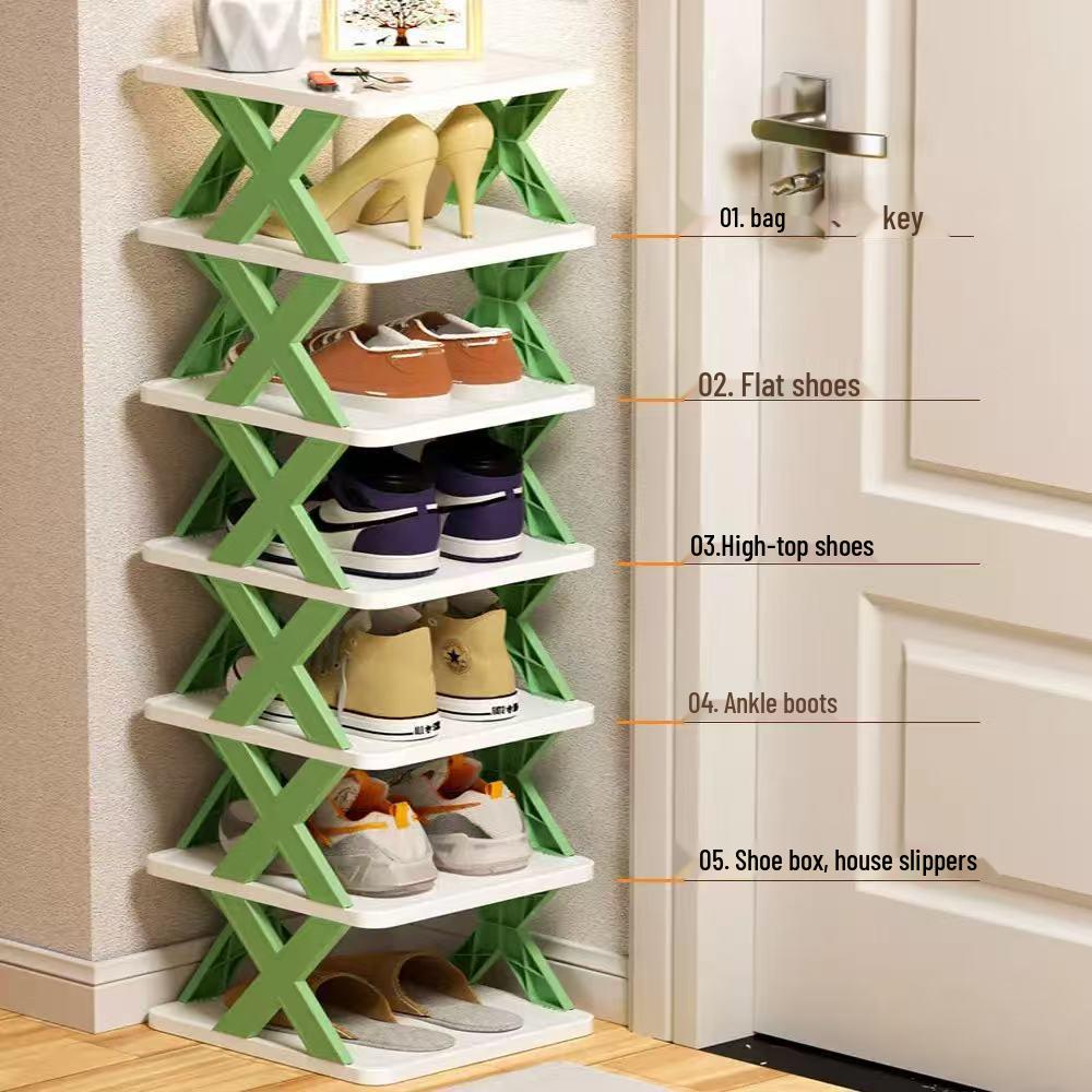 Compact Removable Shoe Rack - Space-Saving Indoor Storage Cabinet for Dorms and Doorways
