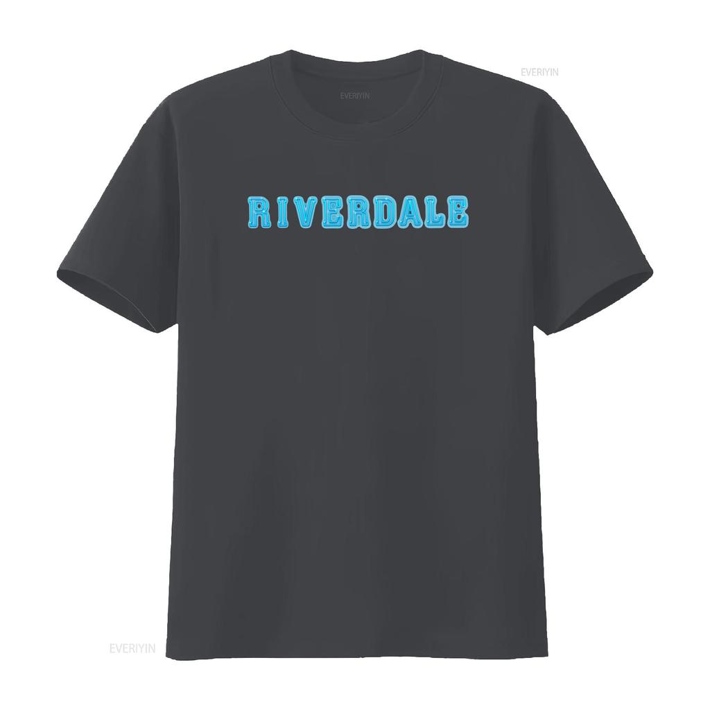 Riverdale Logo Neon Blue Print Adult T Shirt Trendy Fashion for Fans vintage Washed graphic Unisex Stylish Casual