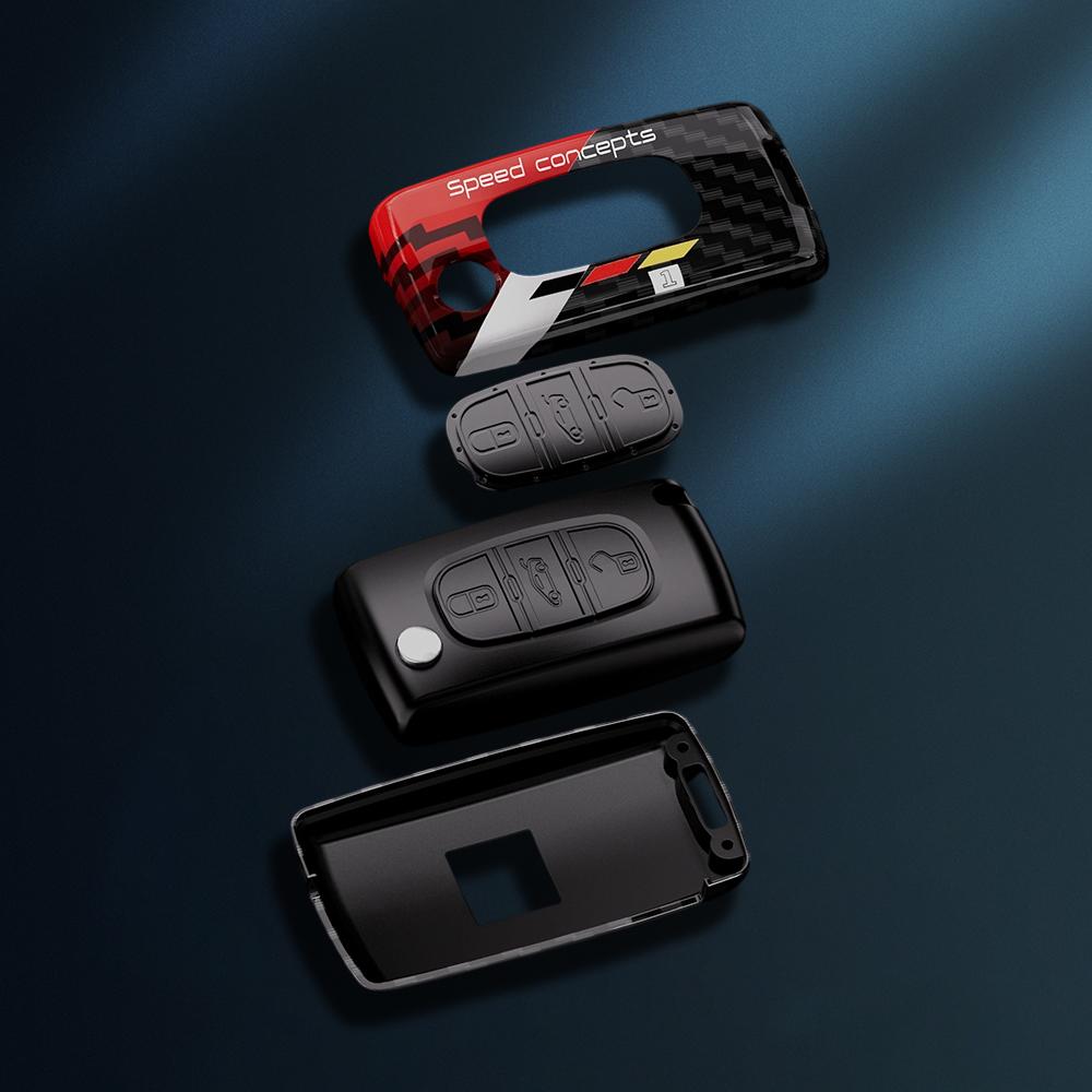 Abs Carbon 2 3 Button Car Key Case Cover Holder Shell For Peugeot 308 207 307 3008 5008 For Citroen C2 C3 C4 C8 Keys Accessories