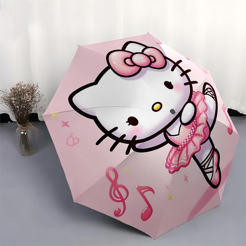 1pc Hello Kitty Ballet Dance Umbrella with Plastic Handle,Suitable for All Seasons Home Travel Outdoor UmbrellaSanlio106