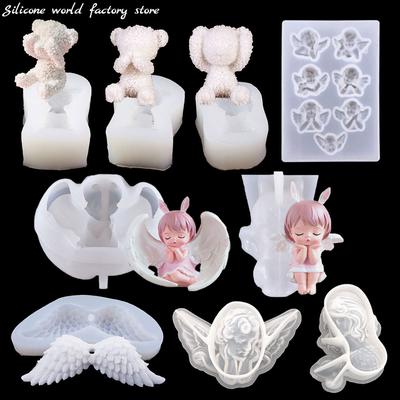 Silicone World DIY Angel Mermaid Bear Wing Silicone Molds Handmade Making for Epoxy Resin Mold Candle Mold Cake Mold Craft Decor