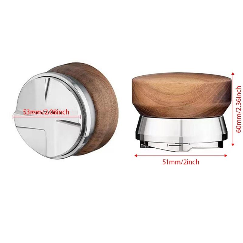 Professional 53MM Espresso Coffee Leveler Stainless Steel Construction Ergonomic Rosewood Grip Coffee Distributor Tool