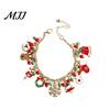 Sparkling Stocking Wrist Accessory Christmas Charm Bracelet for Women, Santa Claus Snowman Bell Glove Holiday Photo Prop Tree Snowflake Pendant