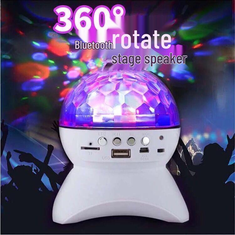 

Кристальный магический шар Bluetooth-динамик с вращающимися разноцветными сценическими огнями Rechargeable Bluetooth Speaker Rotating Light