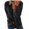 Womens Trendy Abstract Print Half-Zip Long Sleeve Hooded Sweatshirt Streetwear