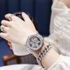 UTHAI L58 Watch For Women Light Luxury Leather Strap 360 Degrees Rotary Snowflake Hollow Diamond Ladies Watches Waterproof Clock