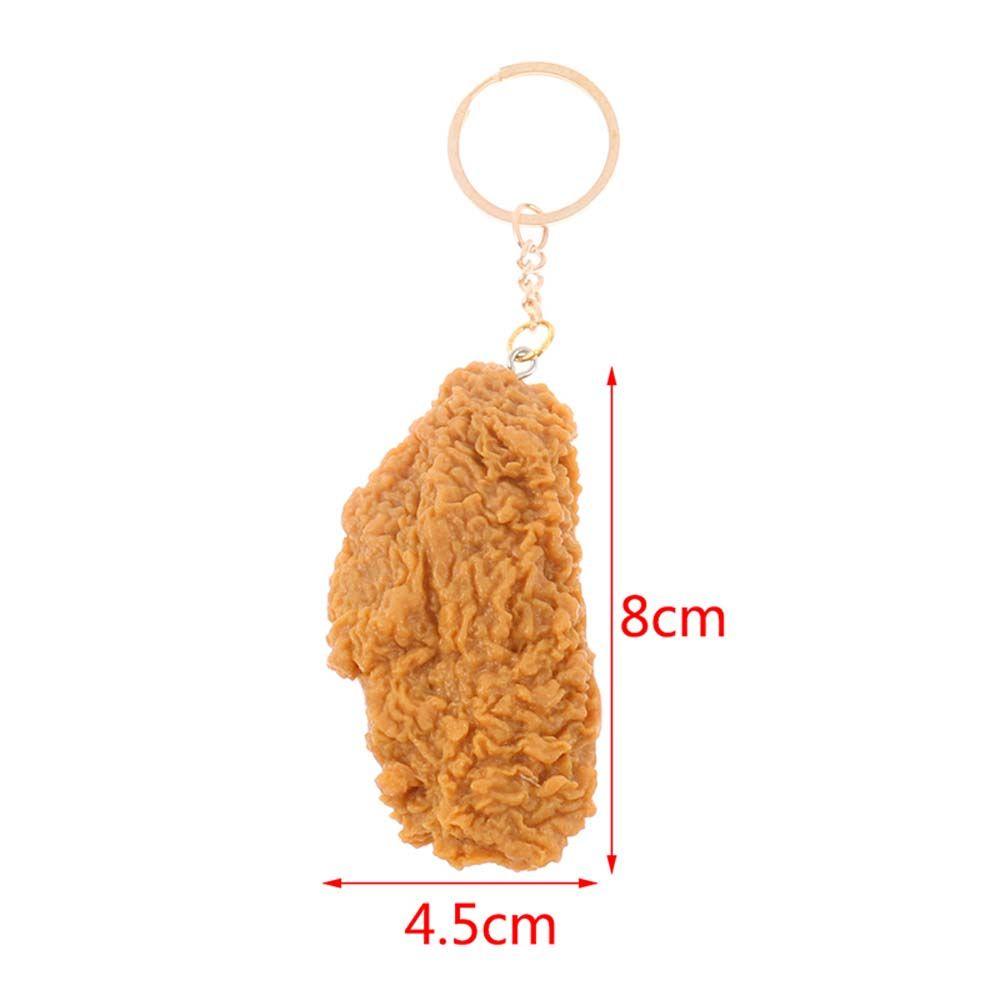 Poten KippenNuggets Gebraden Kip Sleutelhangers Sleutelringen Voedsel Hanger Imitatie Voedsel Sleutelhangers