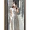 Gentle medium and long dress temperament floral dress summer new simple light luxury skirt