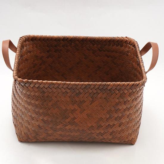 Aufbewahrungskorb, gewebt, große Tragfähigkeit, Griffe, flexibel, druckbeständig, großes Fassungsvermögen, glatt, für Gemüse, Obst, Spielzeug im Freien, Aufbewahrungskorb für Wäsche