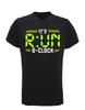 Mens Recycled Performance T-Shirt Its Run O Clock Fitness Jog Running Gym TriDri