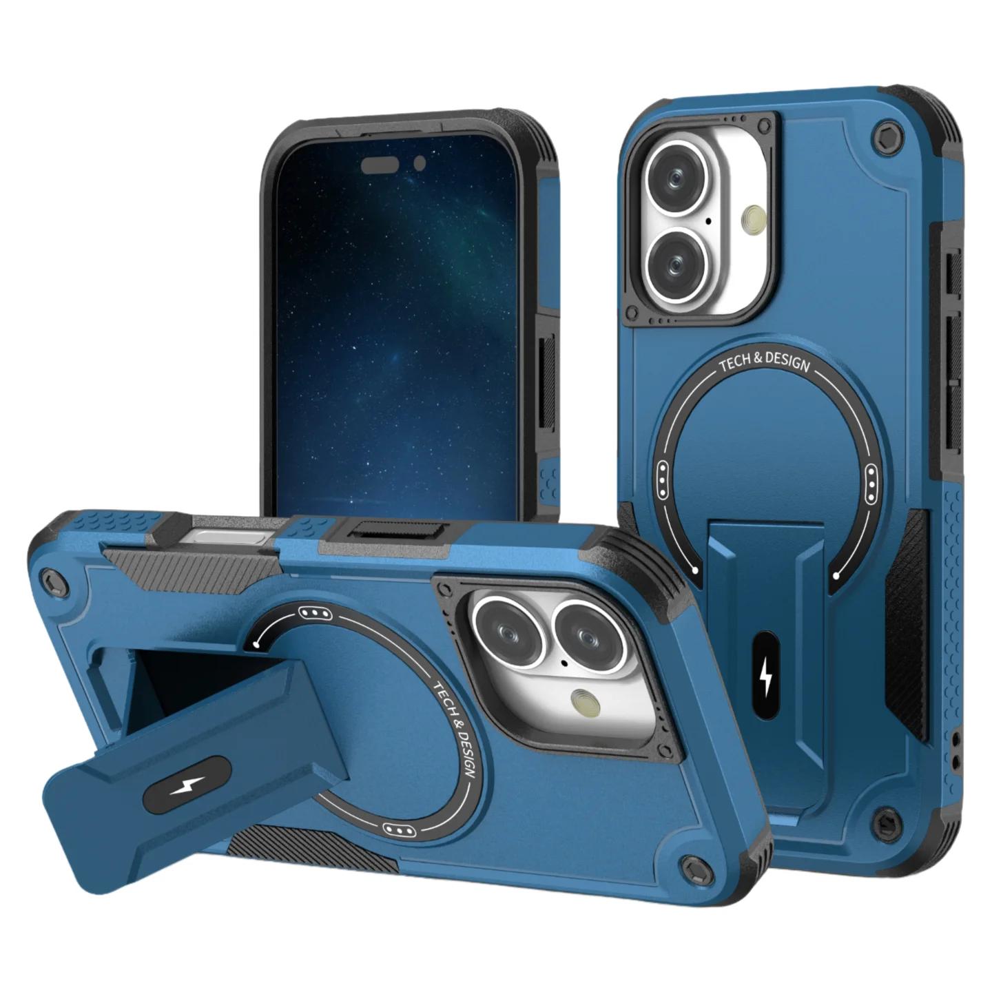 

Противоударный пылезащитный чехол для iPhone 17 Pro Max 16e 15 Plus 16 Pro 17 Air 12 13 14 iPhone17 Двухслойные аксессуары iPhone 13 Pro синий