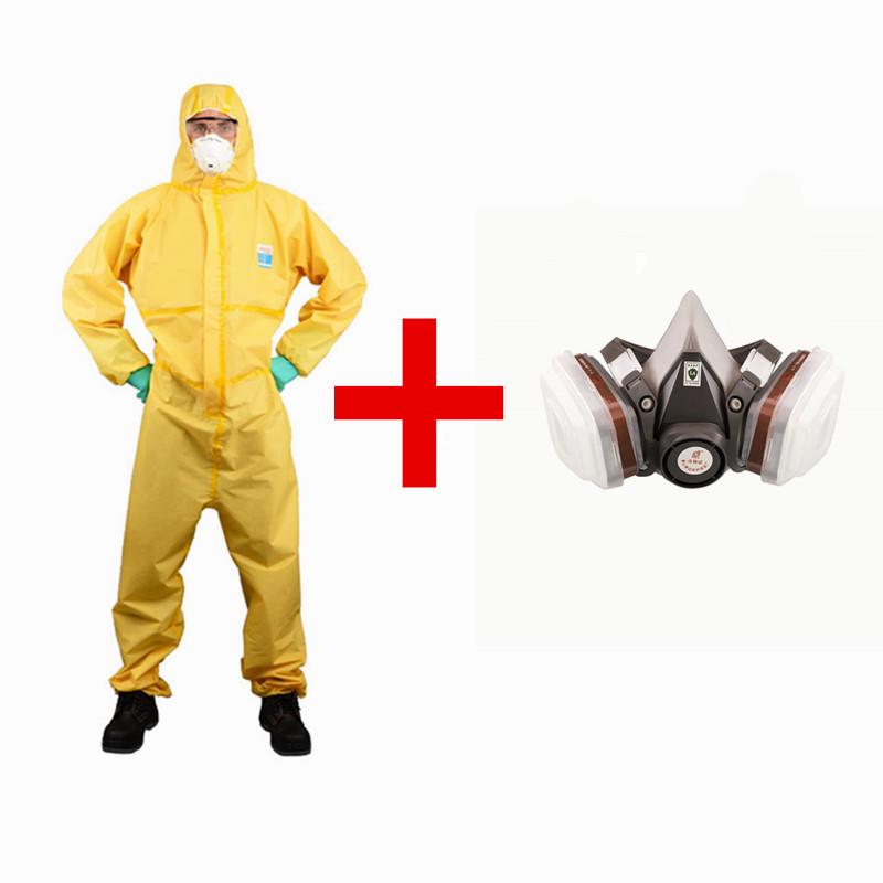 Kunze K4000 Chemical Protective Suit with Gas Mask & Face Shield - Radiation, Acid & Alkali Resistant