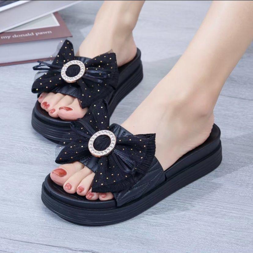

Beach Sandals Women s Slippers Summer New Platform Bow Soft Non-Slip Outdoor Fashion Slides 36-40