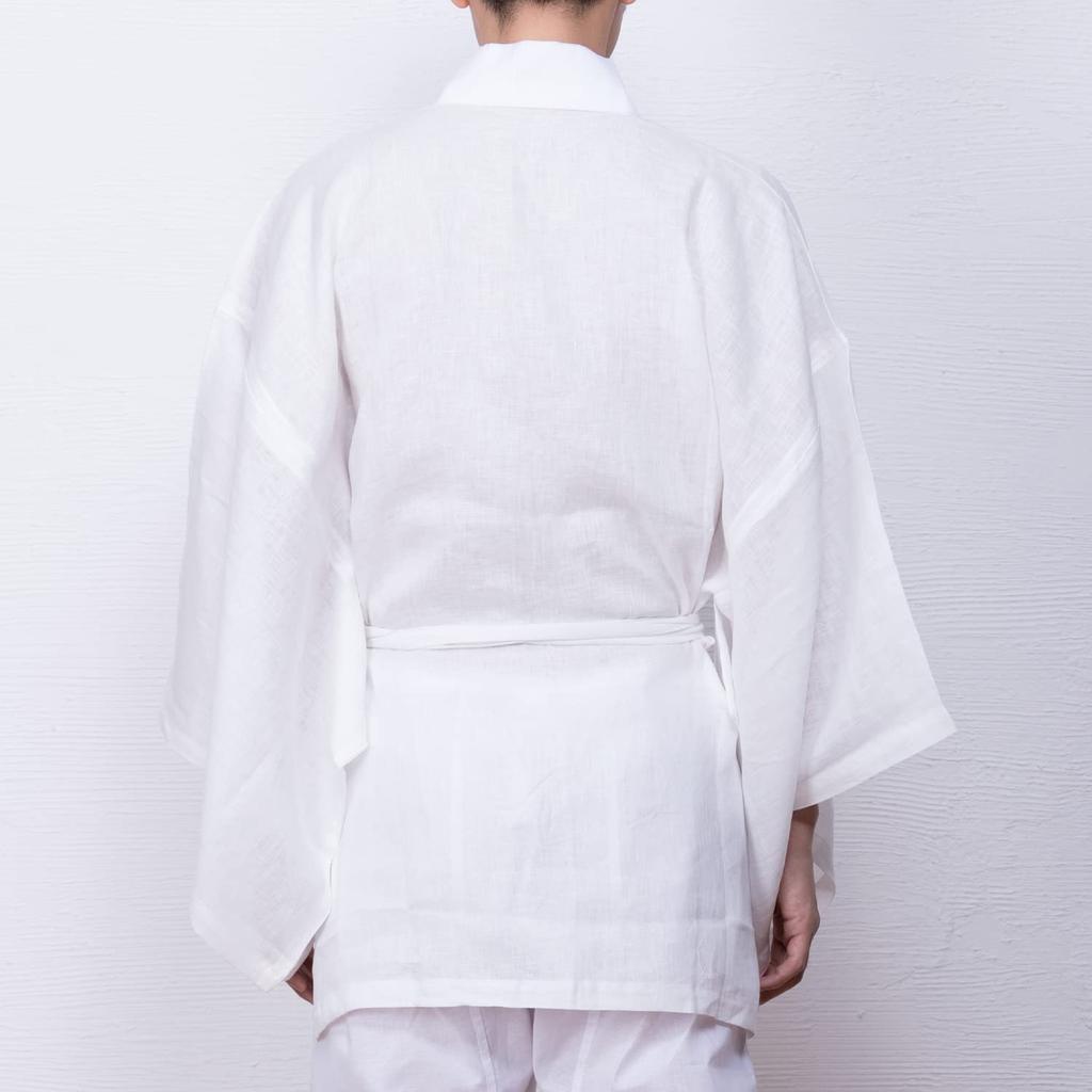 Half Undergarment for Genuine Undershirt with Half 14 [KYOETSU] Summer, Linen, Washable, Collar, Men's (S)