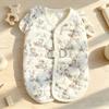 Quilted Cotton Pet Vest with Ruffle Sleeves and Leash D-Rings for Small Dogs and Cats, Autumn Winter Clothing