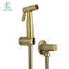 Melissa Messing Edelstahl Modern Wandmontiert Gebürstetes Gold Toiletten-Bidet-Sprüher Shattaf Set Handbrause Winkelventil