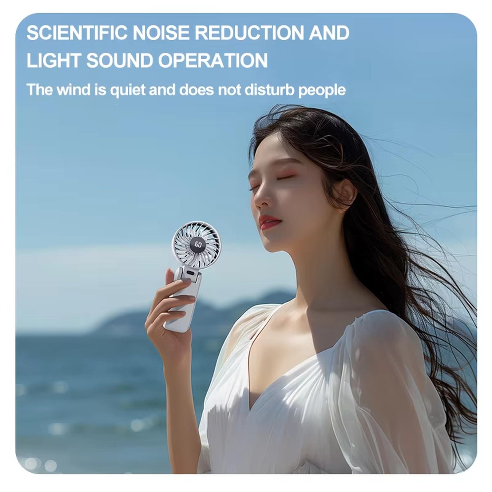 

100-Speed with Display - Foldable Portable Baby Food Outdoor Handheld Fan one size белый