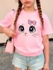 Cartoon Cat Meme Printed Tee Funny T Shirts Cat Kawaii Graphic Kids Childrens Tshirt Boys Girls Casual Top Tee Summer