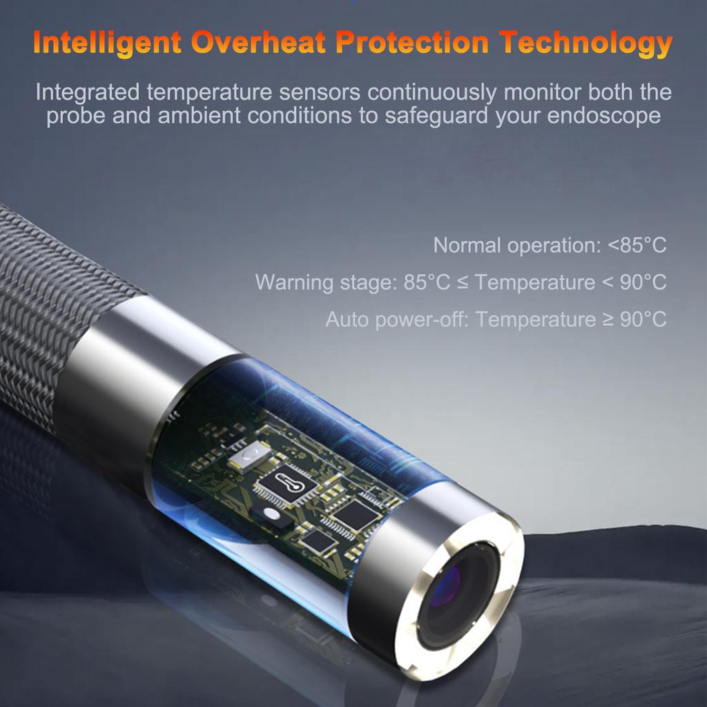 Endoscope Camera, 1080P Borescope with 4.3  HD Screen, LED Lights, 3.28ft Semi Rigid Tube, Two Way Articulating