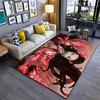 Cartoon Girl In Pink Dress with Fiery Effects. Non-slip Rug Suitable for Living Room and Bedroom Sofas.
