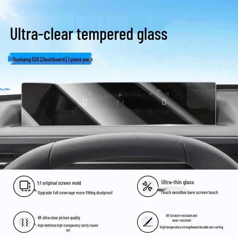Changan Oshan 520 Central Screen Tempered Glass Protector for Interior Modification