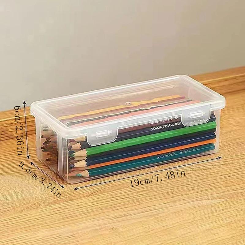 1pc/4pcs Translucent PencCase Large Capacity Lightweight Convenient for School Supplies Storage Pen Box School Supplies