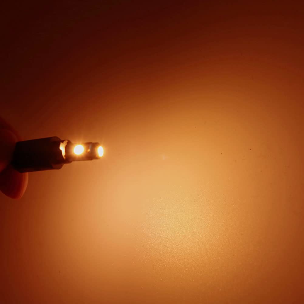 Nanpoku T5 LED Amber Meter Sphere Wedge Bulb, High Brightness, Diffusing, 12 V, For Cars and Motorcycles, Pack of 5