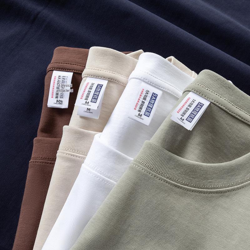 Unisex Antibacterial Cotton Double Yarn T-Shirt - 280g, Short-Sleeve, Loose Fit