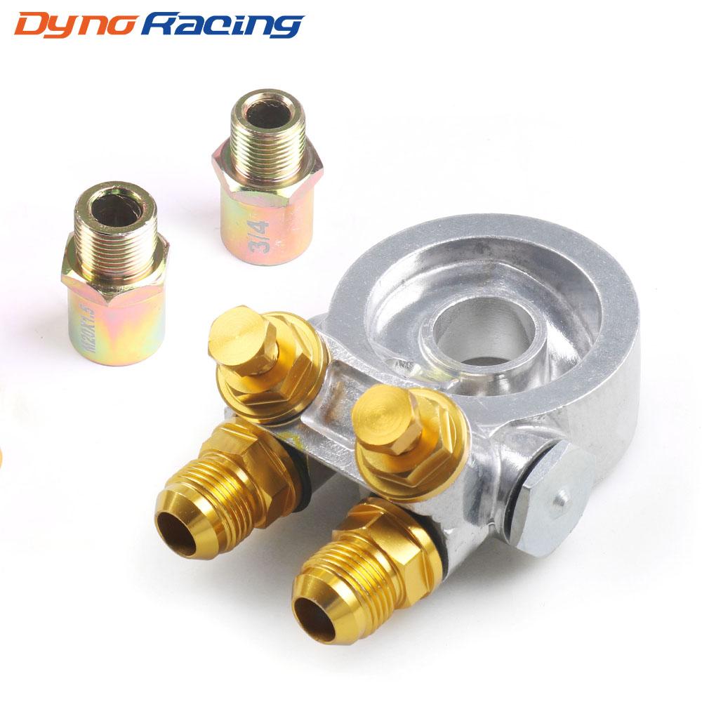 Oil Filter Cooler Sandwich Thread Plate Adapter for Honda Aluminum Oil Adapter With Connectors M20*1.5 and 3/4