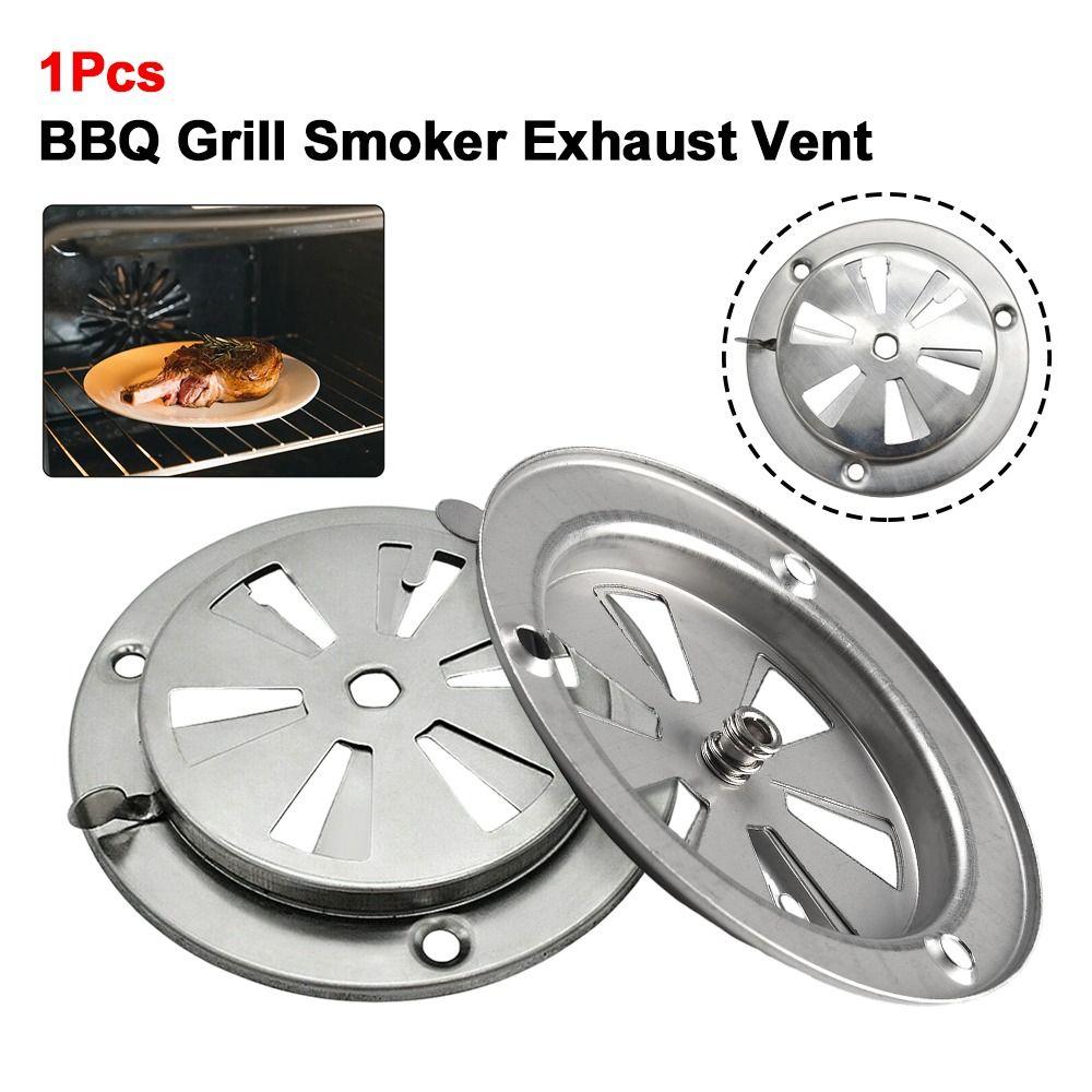 1Pcs Adjustable Vent Hole BBQ Grill Exhaust Vent Silver Air Control Valve  for Oven Test Chamber