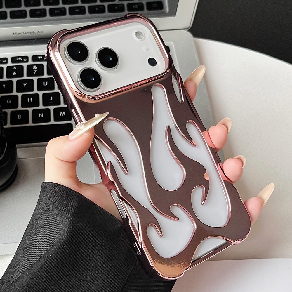Hollow flame pattern heat dissipation silicone phone case for iPhone 17 16 15 14 13 12 11 Pro Max Air shockproof soft back cover