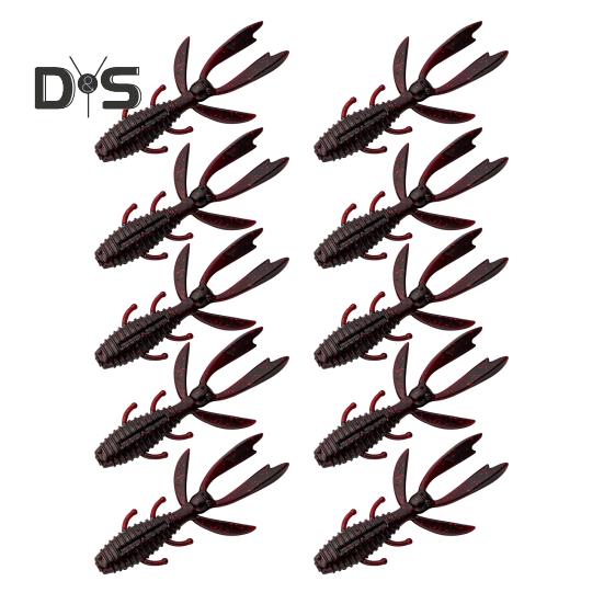 10 Pcs Appât Souple Crevette Leurre de Pêche Aspect Réaliste Couleur Vive Forme Profilée Appât Artificiel Crevette Matériel de Pêche10[pcs