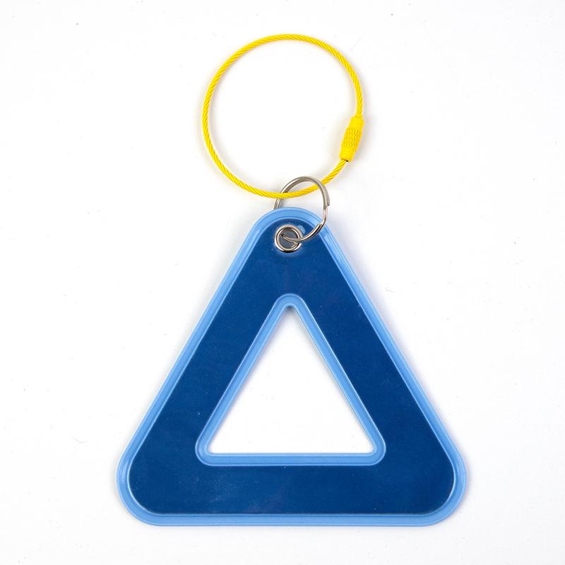 Bike Reflective Triangle Safety Warning Sign Lightweight Durable Hanging Tag with Steel Ring for Outdoor Cyclists