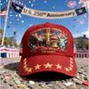 POD New D Print American Anniversary American Eagle Two Flags Commemorative Baseball Cap Sun Hat