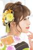 [SOUBIEN] Hair Ornament Set for Graduation and Coming-of-Age Ceremonies: 2-piece Tsumami-zaiku (traditional Japanese fabric flower) set in yellow with