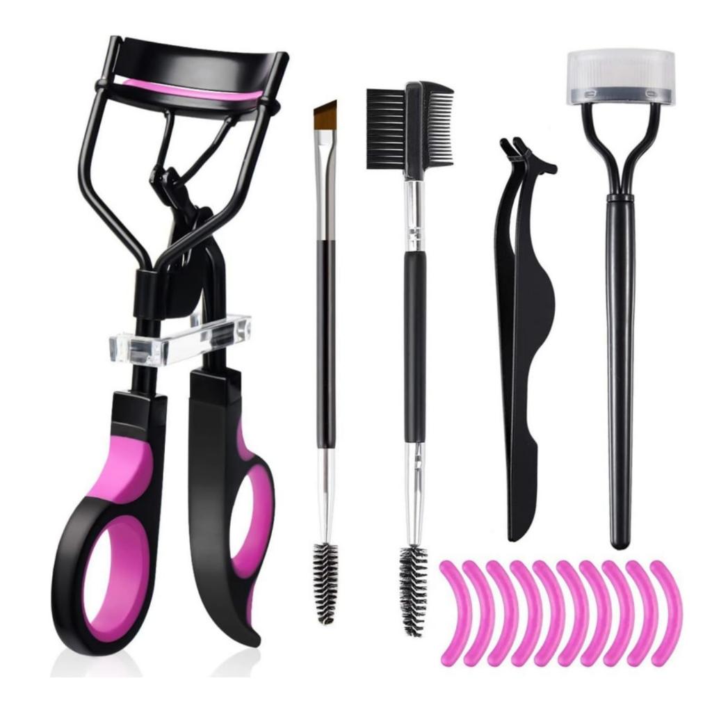 5pcs Eyelash Curler Set Lash Mascara Brush with Eyelash Extension Tweezers Clips Replacement Pads Cosmetics Makeup Tools
