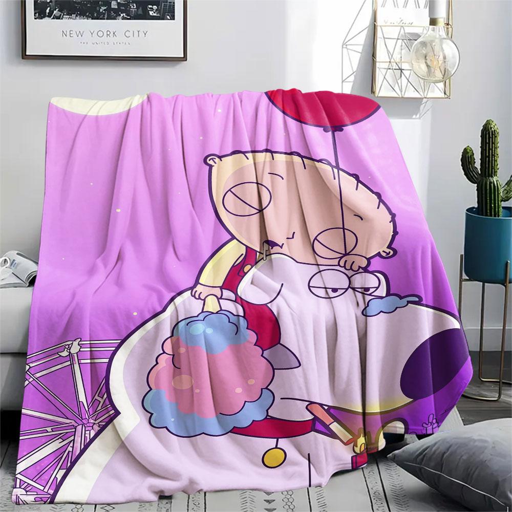 Brian Griffin Printed Flannel Blanket, soft throw for bedroom sofa, washable, fan merchandise, great gift.