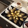 3D Flower Dish Mat Diatomaceous Earth Absorbent Dish Drying Mat Coaster Floral Placemat Insulation Mat for Kitchen Counter Dining Table