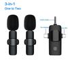 Wireless Lavalier Microphone 3.5mm Plug 3 In 1 Intelligent Noise-Reducing Portable Audio Video Recording Mic For Iphone Android Live Broadcast